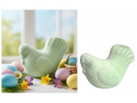 Dekoracja wielkanocna styropianowa KURA flokowana 15x11x9 cm JASNO ZIELONA