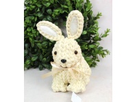 Dekoracja wielkanocna, styropian-sznurek pleciony ZAJAC 22x13x10 cm KREMOWY