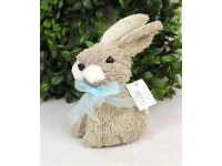 Dekoracja wielkanocna styropian-sznurek ZAJAC 15x13x9 cm szary