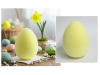 Dekoracja wielkanocna styropianowa JAJKO flokowane 15x10,5 cm JASNO ŻÓŁTE