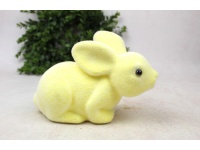 Dekoracja wielkanocna styropianowy ZAJĄC flokowany 18x12x8 cm ŻÓŁTY