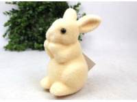 Dekoracja wielkanocna styropianowy ZAJĄC flokowany 18x12x8 cm BRĄZOWY jasny