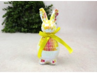 Dekoracja wielkanocna styropianowy ZAJĄC 15x6,5 cm HOLOGRAFICZNY PERŁOWY