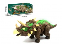 Dinozaur (światło, dźwięk) 37x18x12 cm - brązowo-zielony TRICERATOPS