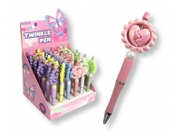 Długopis perłowy SERCE z czarnym wkładem 0.7mm 14 cm MIX KOLOR