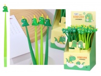 Długopis silikonowy DINOZAUR żelowy z czarnym wkładem 0.5mm 22 cm MIX KOLOR