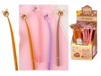 Długopis silikonowy MIŚ żelowy z czarnym wkładem 0.5mm 22 cm MIX KOLOR