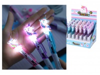 Długopis z figurką JEDNOROŻEC LED świecący 16 cm - 1 szt
