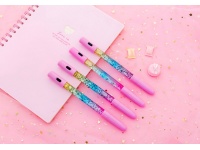 Długopis z wodą i cekinami LED świecący 19 cm - 1 szt