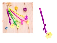 Długopis żelowy czarny wkład 0.5mm KWIATEK mix kolor 20 cm - 1 szt