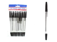 Długopisy czarne tradycyjne 16 cm kpl 10 szt w folii