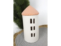 Figurka ceramiczna DOMEK Kremowo-piaskowy LED 20x9 cm - 1 szt
