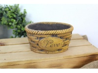 Doniczka ceramiczna placiona LOVE 14x10x7 cm BRĄZOWA