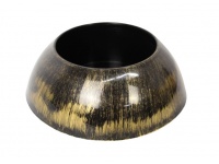 Doniczka, misa ZAOKRĄGLONA połysk  22x13x7 cm ZŁOTO-CZARNA