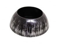 Doniczka, misa ZAOKRĄGLONA połysk  22x13x7 cm SREBRNO-CZARNA