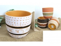 Doniczka, osłonka ceramiczna KAMIONKA 17x16 cm MIX WZORÓW