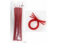 Druciki kreatywne wyciory, wyciorki 30 cm METALIZOWANE 30 szt CZERWONE