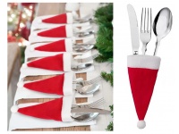 Etui na sztućce - CZAPKA MIKOŁAJA 11x6 cm - 1 szt