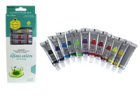 Farby w tubkach do malowania NA SZKLE kpl 12 szt 9x29x24 cm  5902605844018