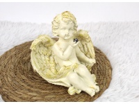 Figurka ceramiczna ANIOŁ 16x14 cm KREMOWY