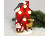 Figurka ceramiczna DOMEK z Mikołajem i reniferem 20x12x11 cm (16140-2)