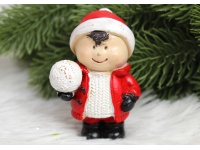 Figurka ceramiczna DZIECKO z kulą śnieżną 7,5x5x3,5 cm (29382)