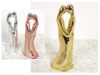 Figurka ceramiczna PARA 17x5,5 cm EFEKT LUSTRA - MIX KOLOR