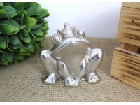 Figurka ceramiczna ŻABA przecierane srebro 9,5x8,5x5 cm