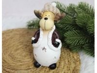 Figurka ceramiczna RENIER w wełnianej czapce świecący LED 14x7x7 cm (32223-2)