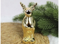 Figurka ceramiczna RENIFER 13x5,5x5 cm ZŁOTY efekt lustra (BX24304-3)