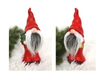 Figurka świąteczna ceramiczna SKRZAT 21x8x6,5 cm CZERWONY z choinką lub dzwoneczkiem