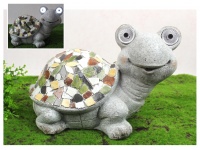 Figurka ceramiczna solarna mozaika szary ŻÓŁW 34,5x22x21,5 cm