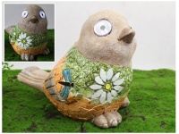 Figurka ceramiczna solarna mozaika PTAK 30x25x19 cm