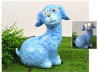 Figurka ceramiczna solarna niebieska PIES 25,5x20x14,5 cm