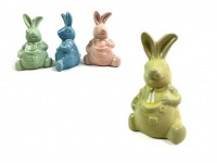 Figurka ceramiczna ZAJĄC W OGRODNICZKACH 10x7x7 cm - mix kolor