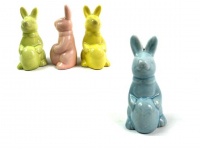 Figurka ceramiczna ZAJĄC Z PISANKĄ 10x5x5 cm - mix kolor