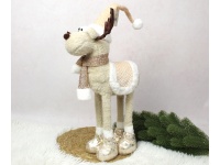 Figurka dekoracyjna RENIFER  kremowe dodatki 60 cm