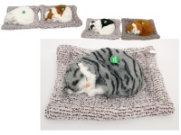 Figurka, maskotka LEŻĄCY KOTEK z dźwiękiem 26x21x8 cm MIX KOLOR