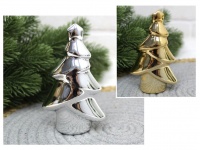 Figurka ozdoba ceramiczna CHOINKA 10x6,5x3,5 cm ZŁOTY lub SREBRNY
