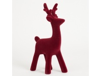 Figurka plastikowa JELEŃ flokowany 30,5 cm BORDOWY