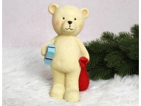 Figurka polyston MIŚ KREMOWY z prezentem i workiem 18 cm (35190-2)