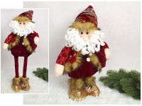 Figurka SKRZAT świąteczny światło dżwięk, teleskopowe nogi 50-70x25 cm CZERWONY