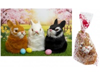 Figurka w futerku ZAJĄC 12x8 cm mix kolor