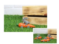 Figurka ZAJĄCZEK ceramiczny z marchewką mix wzorów - 1 szt