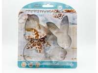 Foremki metalowe, wykrawacze do ciastek kpl. 4 foremek na blistrze 19x17 cm