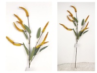 Gałązka dekoracyjna 9 KŁOSÓW z drobnymi kulkami wys. 88 cm ŻÓŁTA