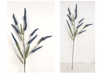 Gałązka dekoracyjna 9 KŁOSÓW z drobnymi kulkami wys. 88 cm GRANATOWA