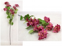 Gałązka dekoracyjna drobne kwiatki 75 cm (główka 4 cm) RÓŻOWY CIEMNY