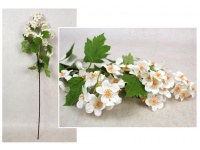 Gałązka dekoracyjna drobne kwiatki 75 cm (główka 4 cm) BIAŁY