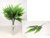 Gałązka ozdobna na piku PAPROĆ zielona, bielona (3 liście) 40 cm - 1 szt